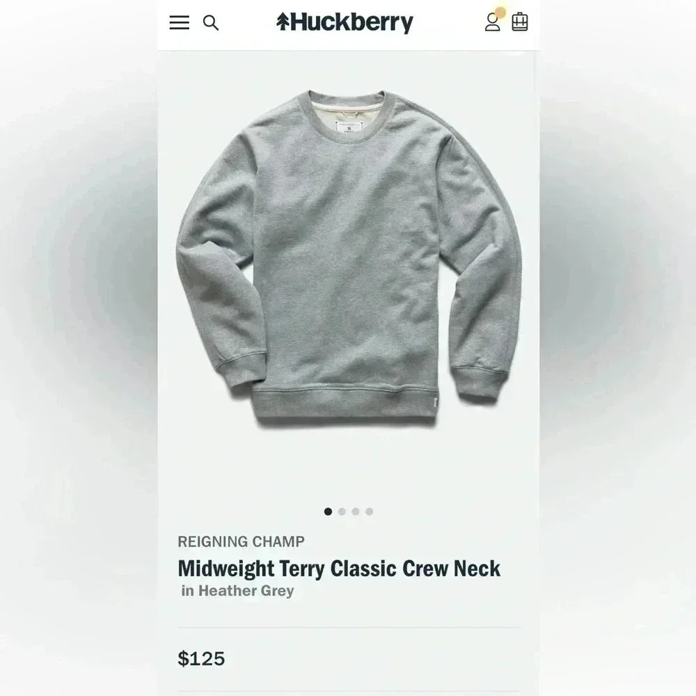 Reigning Champ Midweight Crewneck Sweater, Men’s XL Burnt Orange